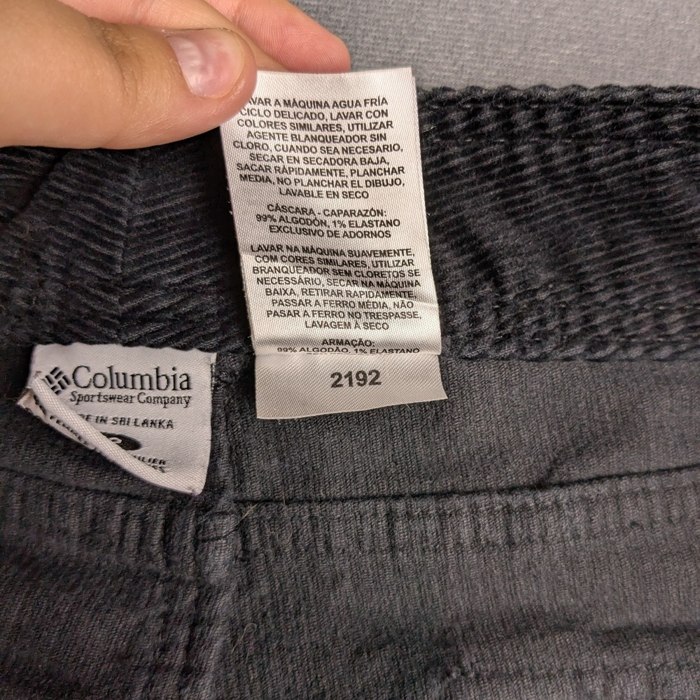 Columbia Pants Womens 12 Black AL8602 Corduroy Straight Leg Outdoor Stretch - Picture 9 of 11